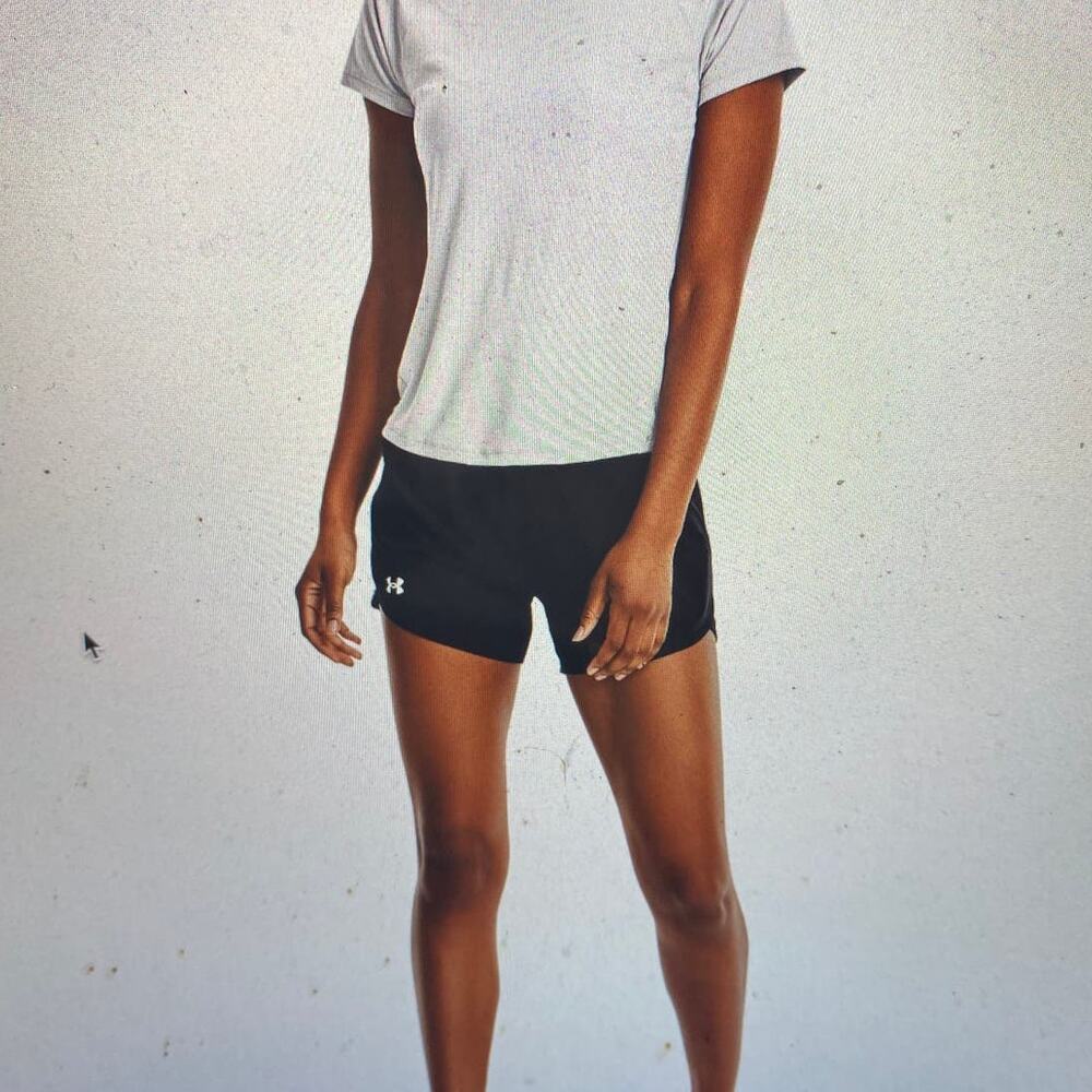 2 Under Armour Women's Size M Athletic Shorts Loose Heatgear Black/Blue 2 pairs - Picture 10 of 10